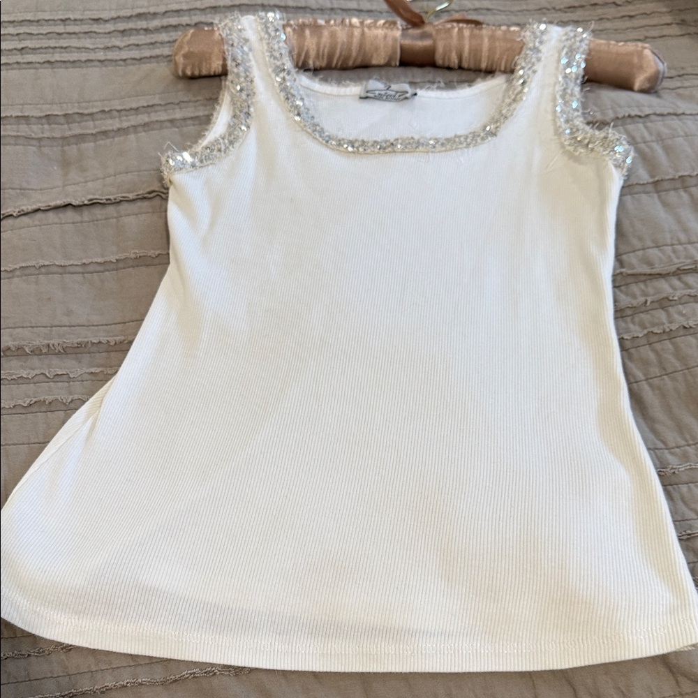 Nicci  Italy White Sequin Embellished Top